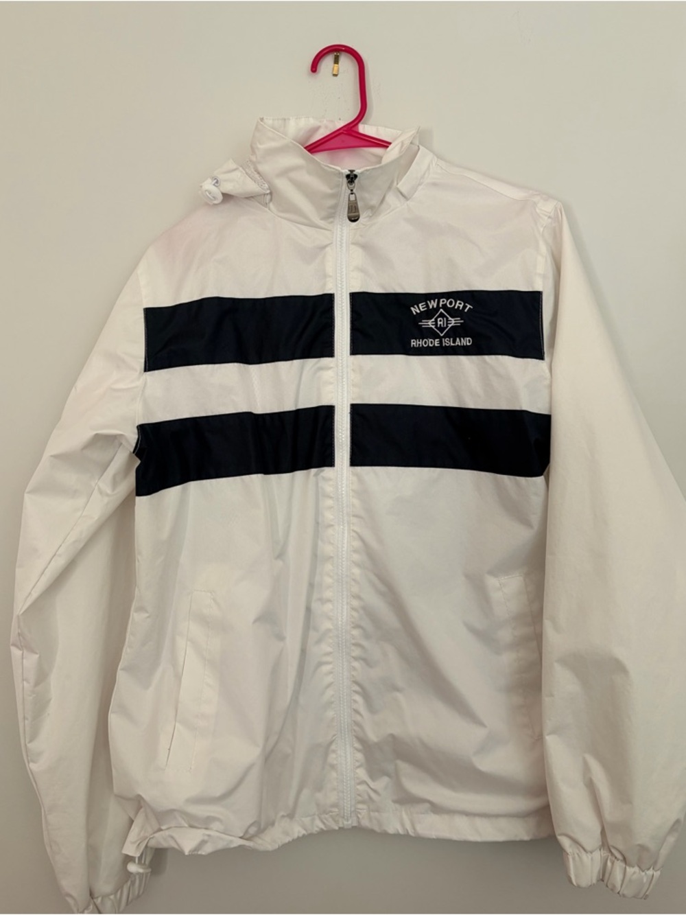 White & Navy Newport Windbreaker Jacket